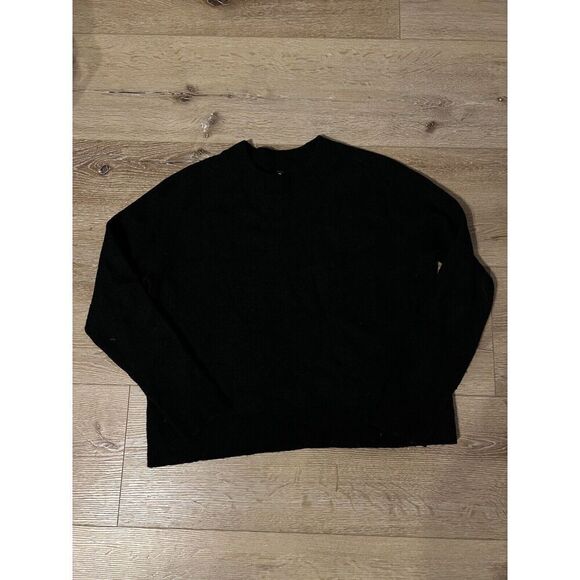 Athleta Womens Black Pullover Wool Sweatshirt Size Large - Picture 1 of 3